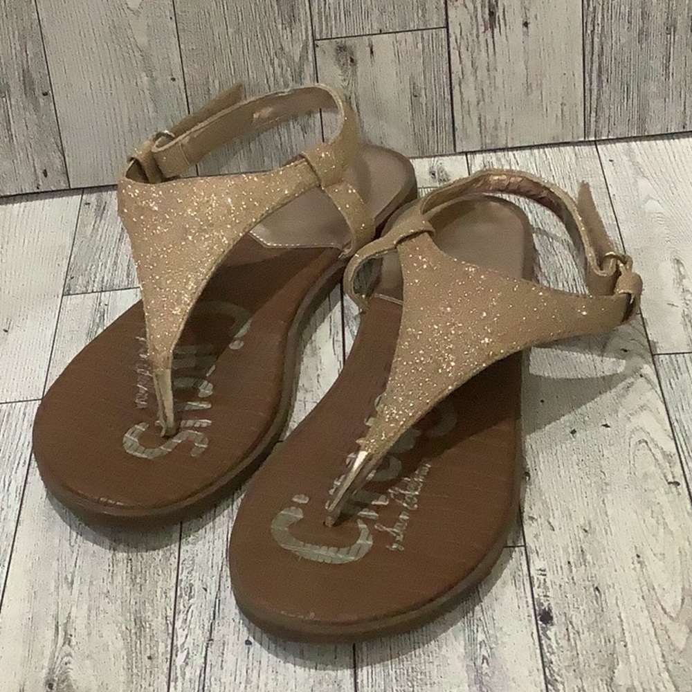Circus by Sam Edelman girls Clarissa Mae sparkling gold summer sandals size 3